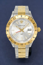 Versace Men's Watch Hellenyium GMT Two-Tone Silver