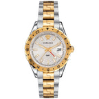 Versace Men's Watch Hellenyium GMT Two-Tone Silver