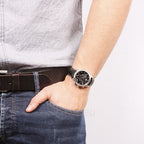 Tissot PR 100 Chronograph Black Dial Black Leather Strap Watch For Men - T101.417.16.051.00