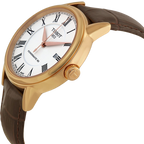 Tissot T Classic Carson Powermatic 80 White Dial Brown Leather Strap Watch for Men - T085.407.36.013.00