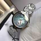 Tissot T Lady Flamingo Mother of Pearl Blue Dial Silver Steel Strap Watch for Women - T094.210.11.126.00