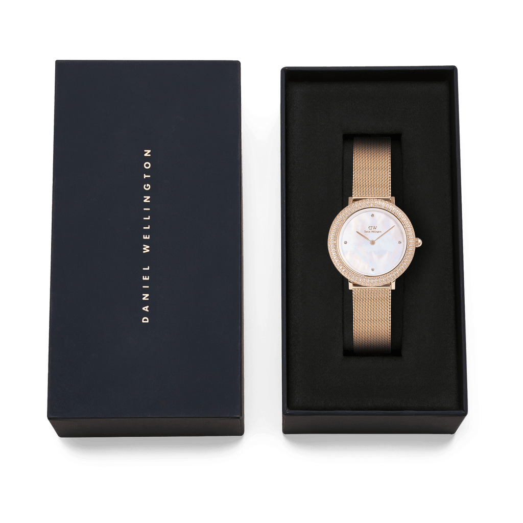 Daniel Wellington Crystalline Bezel Melrose White Dial Watch DW00100823