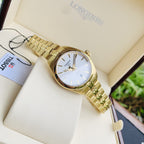 Tissot T Classic PR 100 Lady White Dial Gold Steel Strap Watch for Women - T101.210.33.031.00