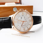 Tissot Des Tourelles Chronograph Silver Dial Brown Leather Strap Watch For Men - T099.427.36.038.00
