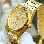 Tissot PRX Powermatic 80 Gold Dial Gold Steel Strap Watch for Men - T137.407.33.021.00